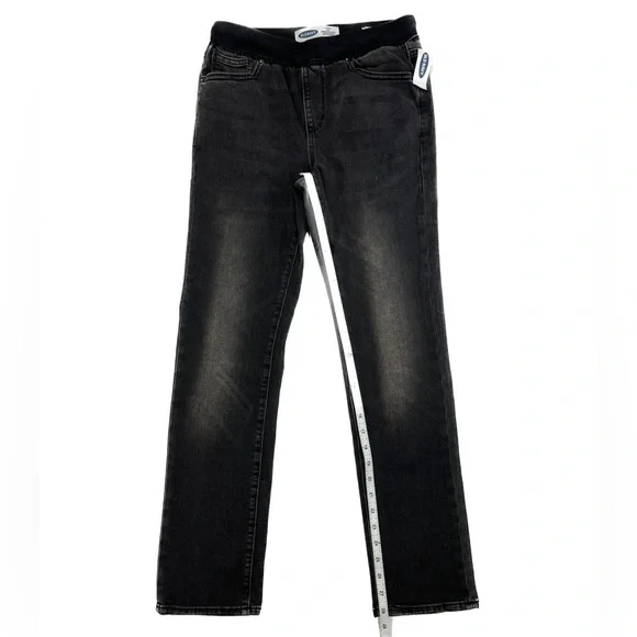 NWT Old Navy Karate Rib Knit Waist Washed Black Pull On Jeans Kids Boys XL 14-16 - Picture 4 of 14